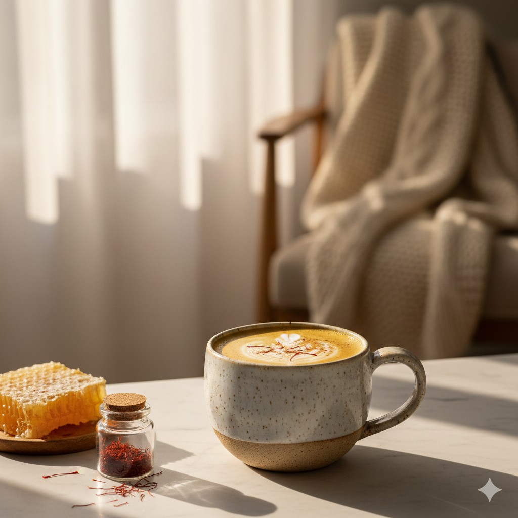 Saffron Honey Latte