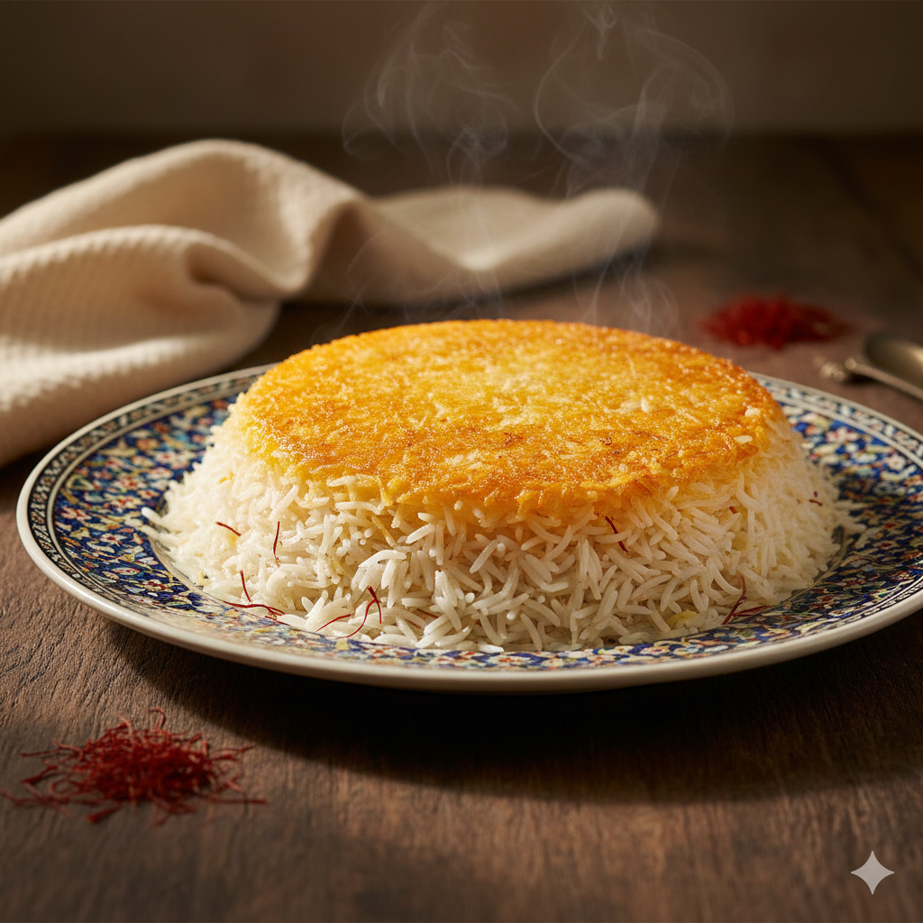Persian Saffron Rice (Tahdig)